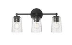 Matte Black Three Light Vanity From The Ashli Collection. Fixed Price $185.90.