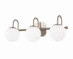 Brushed Nickel Bathroom Vanity Fixtures 3 Lights Milk White Glass Globe.... Fixed Price $45.00.