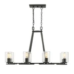 Golden Lighting 8-LIGHT Black 35-5/8"W Candle Ring Chandelier W/clear Glass. Fixed Price $203.97.