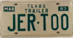 Vanity Too Jerry Jeremy Jeremiah Jerome Gerald License Plate Jeraldine Jerri. Fixed Price $84.99.