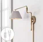 Nathan James Kai 30IN. 1-LIGHT Brass Wall Mounted Plugin Lamp Sconce. Fixed Price $100.99.