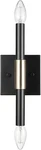 Electric 65000044 2-LIGHT Wall Sconce, Matte Black, Antique Brass Accent, E12 Ba. Fixed Price $99.55.