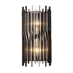 Varaluz Park Row Light Sconce, Black/gold/modern Clear Fluted - 393W02MBFG. Fixed Price $429.00.