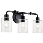 Kichler Gunnison 3 Bath Light, Black/clear - 45666BK. Fixed Price $239.99.