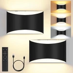 Folksmate Battery Operated Wall Sconces Set Of 2, 8000MAH Pack, Black. Fixed Price $59.22.