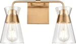 Elk Home Brookville Vanity 2-LIGHT Burnished Brass Finish Clear Glass. Fixed Price $24.80.