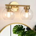 Wynterhaven Gold Vanity Light, 2 Bathroom With Clear Globe. Fixed Price $55.27.