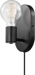 51488 1-LIGHT Plug-in Or Hardwire Wall Sconce, Matte Black, 6FT Fabric Cov. Fixed Price $41.99.