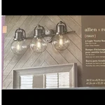 Allen + Roth Finley 3-LIGHT Bathroom Vanity Bar Raw Finish Clear Glass Shades. Fixed Price $60.79.