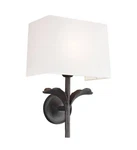 Generation Lighting Georgia 1-LIGHT 11" Aged Iron Wall Sconce W/white Linen Shad. Fixed Price $179.00.