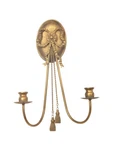 Antique French Style Wall Sconce Dual Candle Holder With Bow Tassel. Fixed Price $70.00.