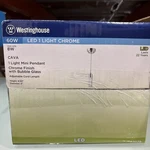 Westinghouse 6307900 Cava 1 Light Led Mini Pendant Chrome With Bubble Glass New. Fixed Price $32.99.