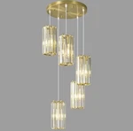 Zhllmq Gold Pendant Lighting Modern Mini Crystal Chandeliers 5-LIGHT. Fixed Price $103.70.