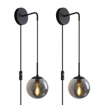 Wall Sconces Set Of Two Matte Black Lights For Bedroom Plug In Scon.... Fixed Price $97.87.