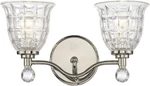 Savoy House 8-880-2-109 Birone 2-LIGHT Bathroom Vanity In Polished Nickel. Fixed Price $166.50.