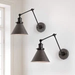 Lnc 1-LIGHT Gray Bell Modern Swing Arm Plug-in Wall Sconce Desk LAMB(2PACK). Fixed Price $99.99.