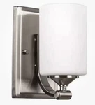 Hampton Bay Darlington 1-LIGHT Brushed Nickel Wall Sconce W/frosted Opal Glass. Fixed Price $30.99.