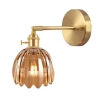 Shenmoyl Vintage Wall Sconces With Amber Tulip Glass Lampshade 180 Degree Adj.... Fixed Price $90.59.