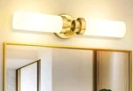 Emak Modern 22 Inch Bathroom Light Fixtures Over Mirror, Brushed Gold Vanity. Fixed Price $40.00.