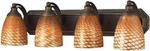 Elk 570-4B-C 4-LIGHT Vanity In Aged Bronze And Coco Glass. Fixed Price $400.00.