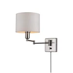 Globe Electric Anderson 8 In. 1-LIGHT Brushed Steel Wall Sconce White Shade. Fixed Price $26.99.