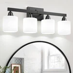 Volisun Matte Black 4-LIGHT Bathroom Vanity Fixture, Over Mirror. Fixed Price $93.48.