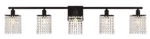Elegant Lighting LD7014BK Phineas 42" Vanity 5-LIGHT Black W Royal Cut Crystals. Fixed Price $171.60.