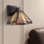 Quoizel Stephen 9 1/2" High Vintage Bronze Tiffany-style Wall Sconce. Fixed Price $223.99.