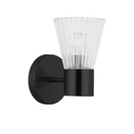 Dainolite Vienna 1LT Wall Sconce, Black/clear Ribbed VIE-91W-MB. Fixed Price $70.00.