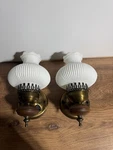 Vintage 1960S Miami Philip Carey Torch Entryway Wall Light Sconces Brass/walnut. Fixed Price $150.00.