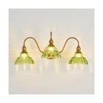 Vintage Bathroom Vanity 3-LIGHT Bedroom Lighting Fixtures Green .... Fixed Price $87.04.
