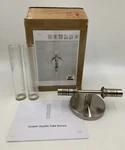 Pottery Barn Cooper Ribbed Glass Double Tube Wall Sconce Satin Nickel #4022U. Fixed Price $197.81.