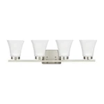 Four Light Bathroom Fixture-brushed Nickel Finish-incandescent Lamping. Fixed Price $167.20.