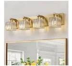 Edislive Orillia 27.5 In. 4-LIGHT Gold Bathroom Vanity With Crystal Shades. Fixed Price $94.95.