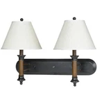 Cal Lighting Hotel 18" Height Metal Wall Lamp, Dark Bronze LA-60007W2L-2. Fixed Price $260.00.