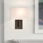 Bedside Wall Lamp Single Sconce Lighting Fabric Shade Dark Bronze Reading. Fixed Price $49.99.