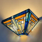 Capulina Tiffany Lamp Stained Glass Wall Sconce 2-LIGHT 12 Inches Wide Blue A.... Fixed Price $133.49.