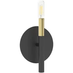 Dainolite Lighting WAN-91W-MB-AGB Wand Wall Sconce Matte Black With Aged Brass. Fixed Price $66.00.