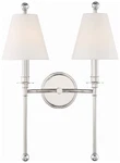 Crystorama Riverdale 14 1/2"H Polished Nickel 2-LIGHT Wall Sconce. Fixed Price $238.40.