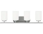 Contemporary Vanity Lighting 4-LIGHT Polished Chrome Wall Fixture 27.5" Bathroom. Fixed Price $40.50.