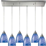 Elk Lighting 416-6RC-S Arco Baleno Pendant With Sapphire Glass 30X9. Fixed Price $299.99.