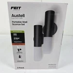 Feit Electric WSR6/827/BK/2 Matte Black Led Wall Sconce Set, Battery-powered. Fixed Price $30.59.
