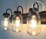 New Mason Jar Vanity Trio Bathroom Wall Sconce Lighting Fixture -rustic. Fixed Price $180.00.