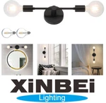 Nib! Xinbei XB-W1234-2-MB-G30 Double Wall Light Vanity Sconce, Matte Black. Fixed Price $37.99.