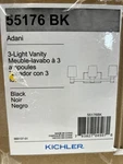 Kichler Adani 24 In. 3-LIGHT Black Modern Bathroom Vanity Opal Glass. Fixed Price $202.94.