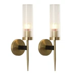 Bokt Modern Cylinder Sconces Wall Lighting Set Of Two Mid Century Antique Bra.... Fixed Price $205.36.
