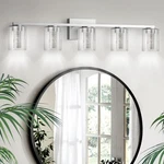 Led Modern Bathroom Fixtures Over Mirror, 5-LIGHT Brushed Nickel Vanity.... Fixed Price $115.17.