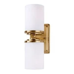 Forte Lighting Duo Wall Sconce, Soft Gold/satin Opal 2424-02-12. Fixed Price $78.20.