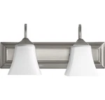 Quorum 5104-2-65 18" 2-LIGHT Bath Vanity Satin Nickel. Fixed Price $98.00.