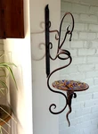 2 Pc Murano Style Glass & Wrought Iron Hanging Plant Candle Holder Large Wall. Fixed Price $31.95.